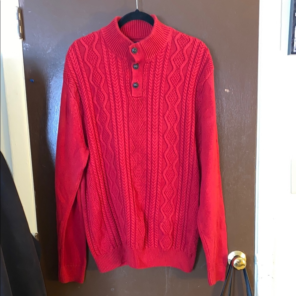 💋 Men's Red chaps  Cable Knit Sweater